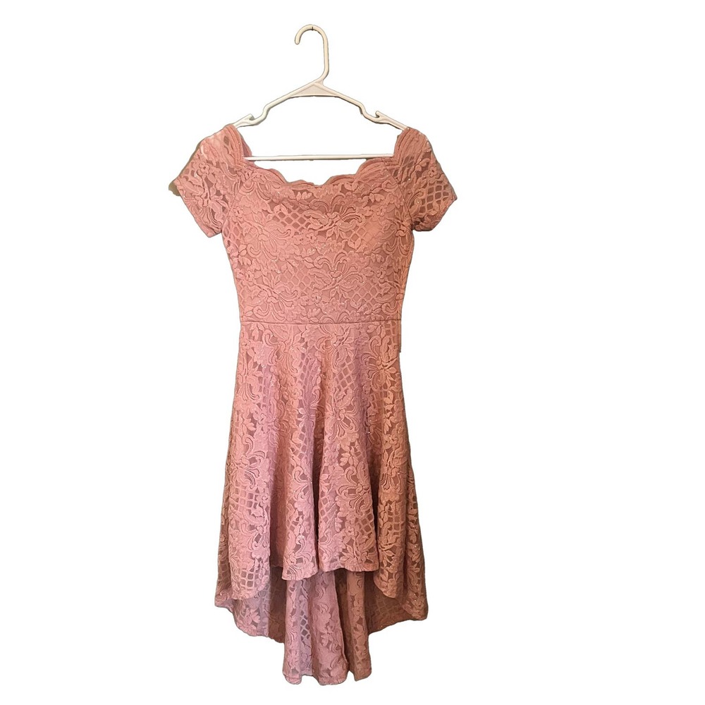 City Studio 5 Small Junior Dress Pink Glitter Lace